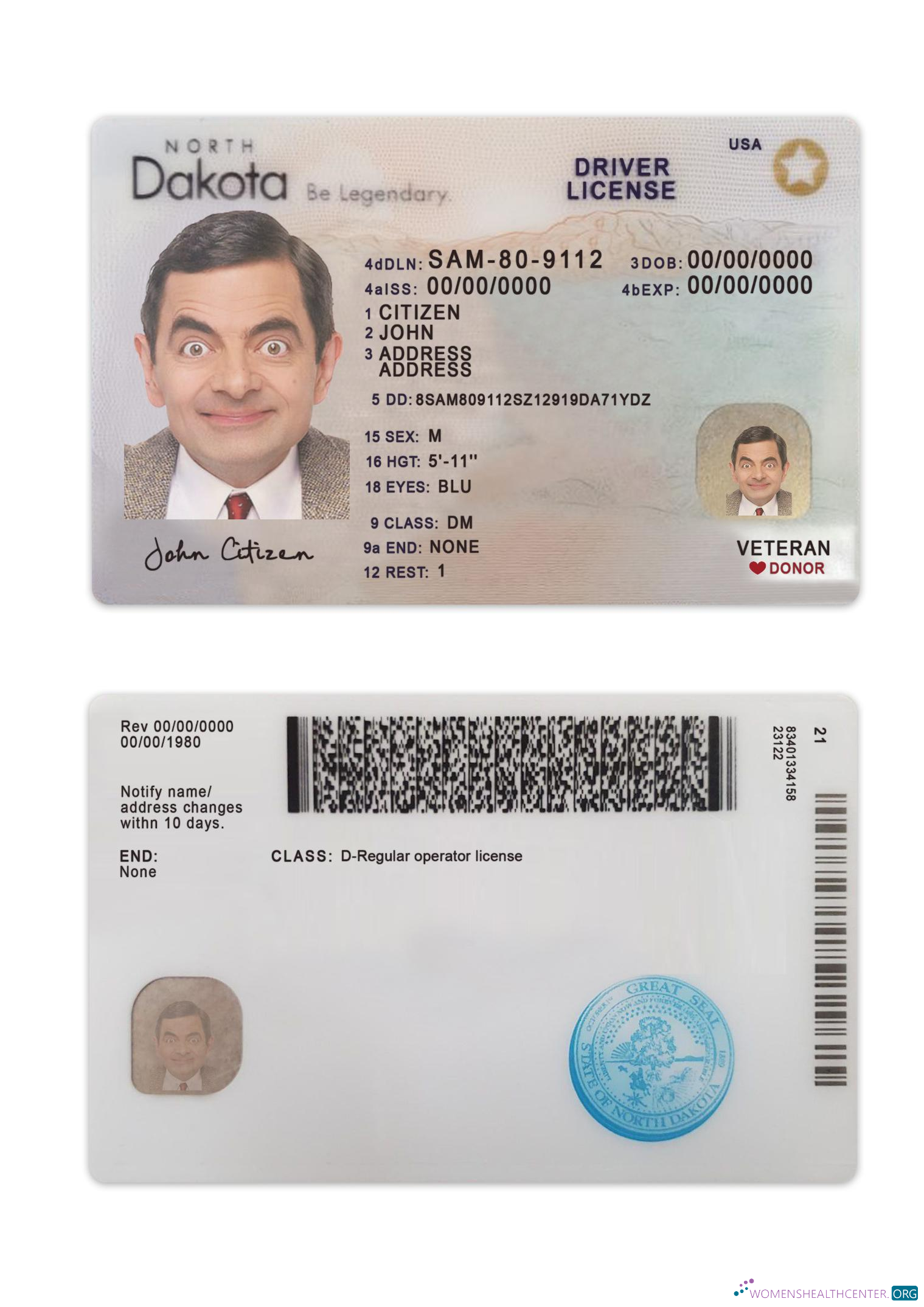 download USA North Dakota driving license 2023 present